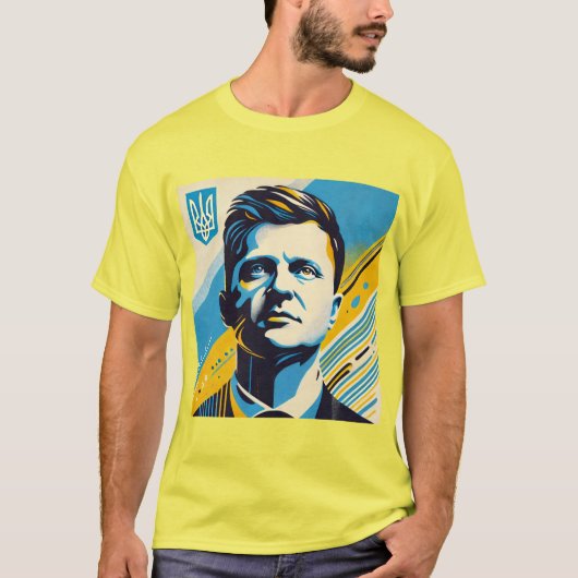 ゼレンスキー ウクライナ 強いリーダーシップ 愛国心 Tシャツ (正面)