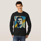 ゼレンスキー ポップアートスタイルの肖像画 Tシャツ (正面フル)