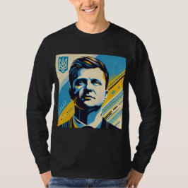 ゼレンスキー ポップアートスタイルの肖像画 Tシャツ