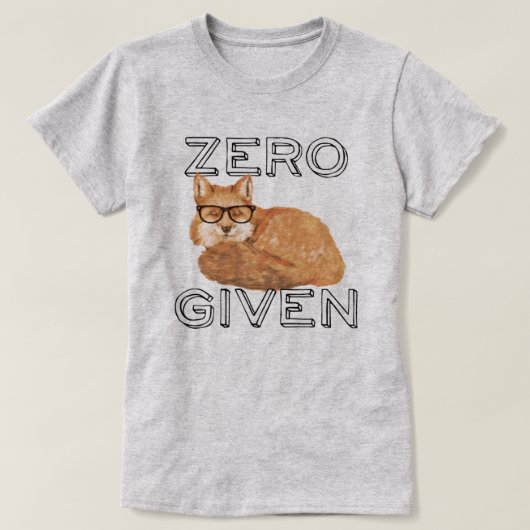 ゼロおもしろいキツネ与え Tシャツ (デザイン正面)
