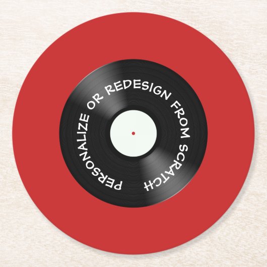 ゼロから再設計またはパーソナライズ – ラウンドペーパーコースター (正面)