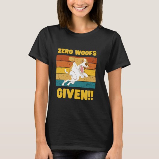 ゼロウーフ与えグラフィックT字 – おもしろい犬恋人の男性 Tシャツ (正面)