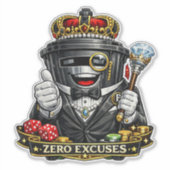 ゼロエクスキューズ - ゴミ箱用防水ステッカー シール (正面)