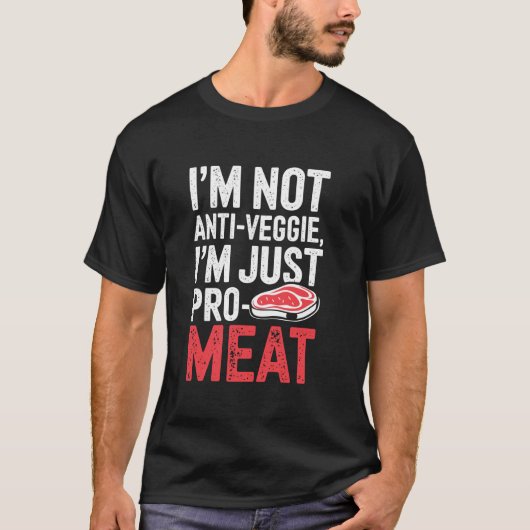 ゼロカーボンオールミートダイエット 冗談のBBQ Tシャツ (正面)