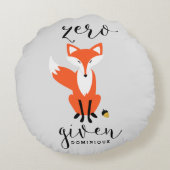 ゼロキツネ与えプンパーソナライズされた円枕 ラウンドクッション (裏面)