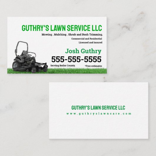 ゼロターンローンビ気にング名刺 名刺 (正面/裏面)