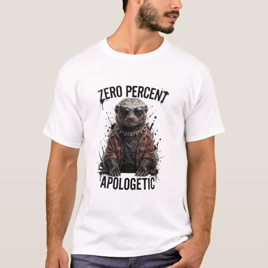 ゼロパーセントの謝罪 楽しいラーテル Tシャツ (正面)