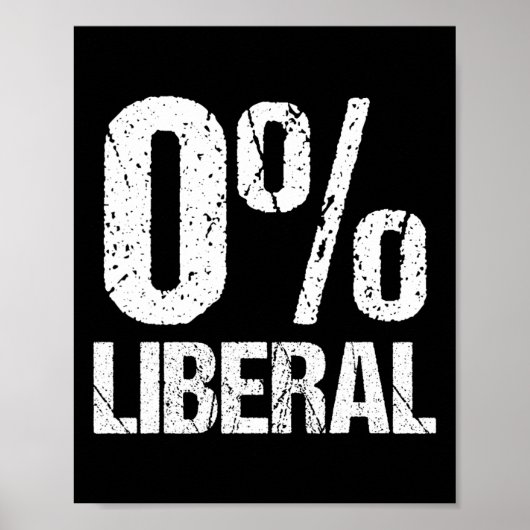 ゼロパーセントリベラル面白い政治政党0%反対 ポスター (正面)