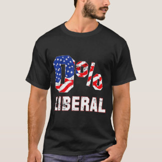 ゼロパーセント 0% リベラル ヴィンテージ USA フラグ 政治ユーモア H Tシャツ