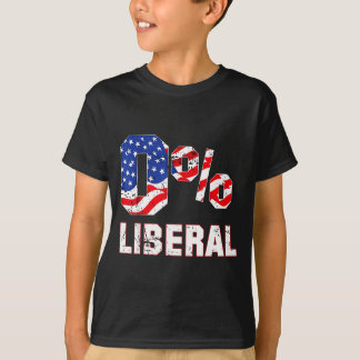 ゼロパーセント 0% リベラル ヴィンテージ USA フラグ 政治的ユーモア ヘヴィー Tシャツ