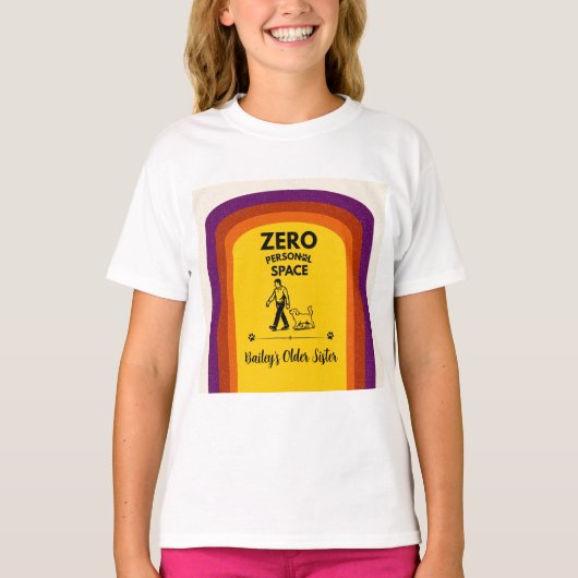 ゼロパーソナルスペース 楽しい犬好きの引用 Tシャツ (正面)