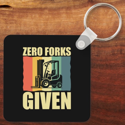 ゼロフォーク与えおもしろいフォークリフトの運転 キーホルダー (裏面)