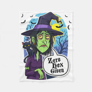 ゼロヘックスのウィッチハロウィンTシャツ ゆるかわパロディ  フリースブランケット
