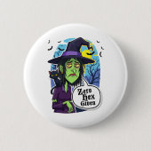 ゼロヘックス・ギブン・面白い魔女・ハロウィンコスチュームTシャツ 缶バッジ (正面)