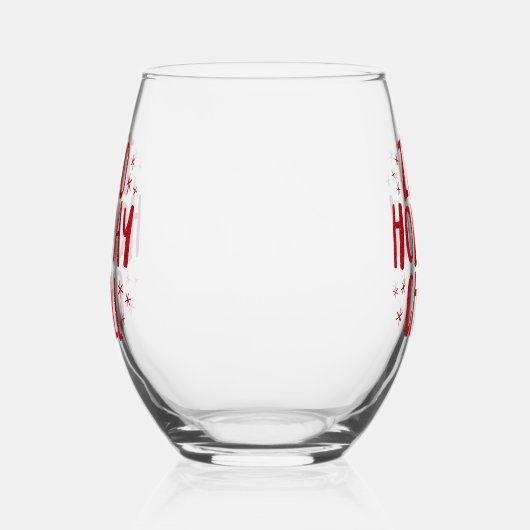 ゼロホリデーチルおもしろいフェイクレッドグリッタークリスマス ステムなしワイングラス (左)