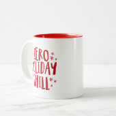 ゼロホリデーチルレッドおもしろいグリッタークリスマス ツートーンマグカップ (正面左)