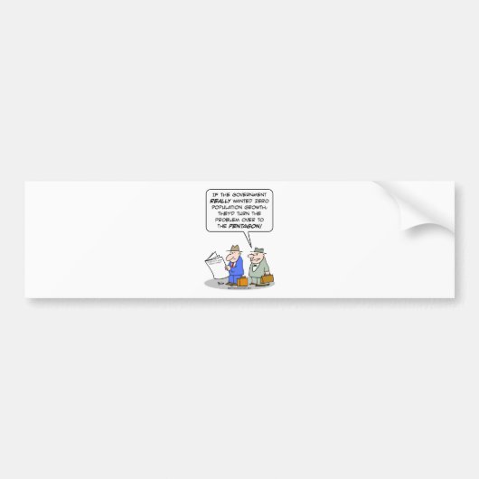 ゼロ人口増加の五角形 バンパーステッカー (正面)