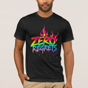 ゼロ後悔グラフィティポスター鮮やか通りアート Tシャツ