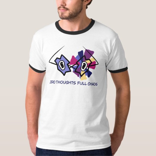 ゼロ思考フルカオス メンズ おもしろ Tシャツ - グラ (正面)