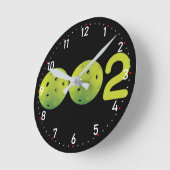 ゼロ·ゼロ·ツー：pickleballスコア ラウンド壁時計 (傾斜)