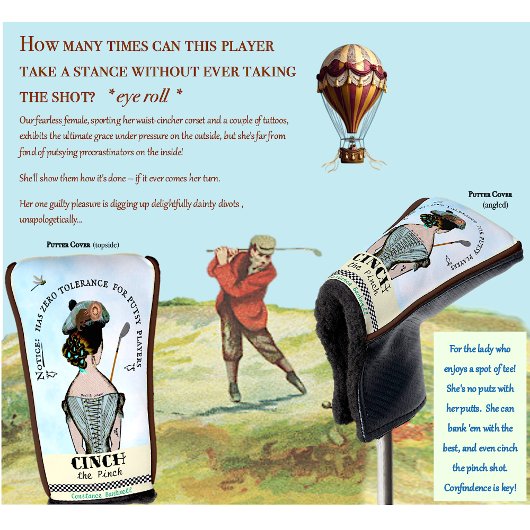 ゼロ・パシー耐性レディーズパターカバー ゴルフヘッドカバー