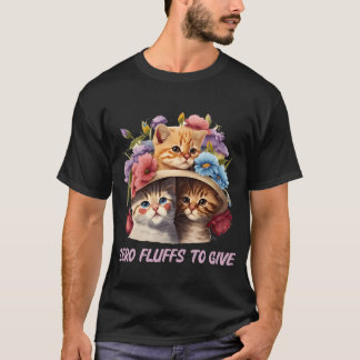 ゼロFluffso与え猫猫ママ猫パパおもしろい Tシャツ