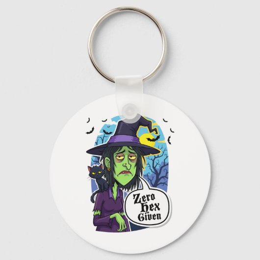 ゼロHex与えられた面白い魔女のハロウィンコスチュームTシャツ キーホルダー (正面)