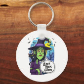 ゼロHex与えられた面白い魔女のハロウィンコスチュームTシャツ キーホルダー (正面)