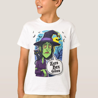 ゼロHex与えられた面白い魔女のハロウィンコスチュームTシャツ Tシャツ