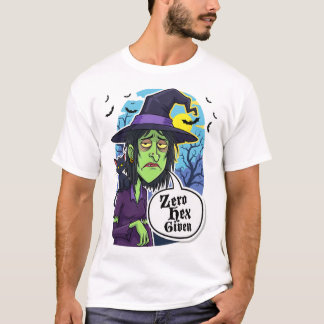ゼロHex与えられた面白い魔女のハロウィンコスチュームTシャツ Tシャツ