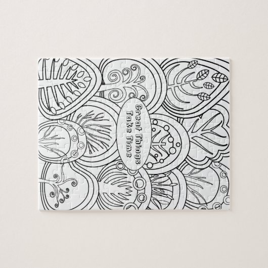 ゼンお洒落ドードルツリーズ引用文リラックスズカラーリング ジグソーパズル (横)