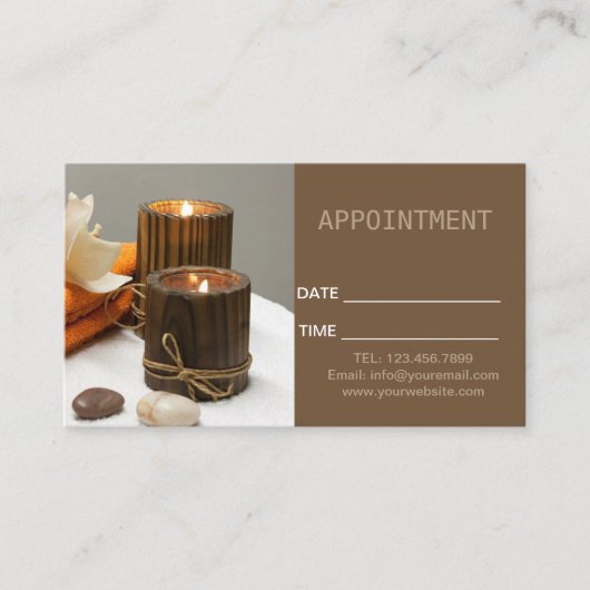 ゼンアロマセラピースパマッサージセラピーアポイントメント 予約カード