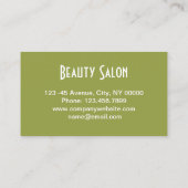 ゼンアロマセラピーマッサージセラピストサロンスパ 名刺 (裏面)