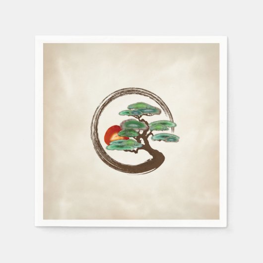 ゼンエンゾ下出盆栽キャンバス スタンダードカクテルナプキン (正面)