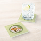 ゼンカピバラ陰陽 ガラスコースター (アングル)