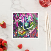 ゼンカラフルタンブモノグラムナプキンス スタンダードカクテルナプキン (インサイチュ)