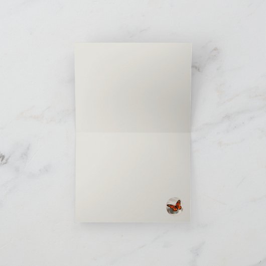 ゼンガーデン、(昆虫)オオカバマダラ、モナークバタフライハローグリーティングカード カード (内部)