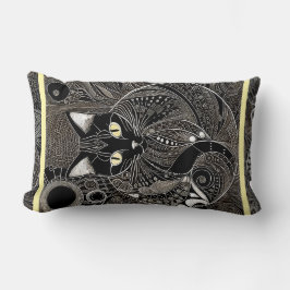 ゼンキャットコンパニオン新月黄ストライプ色 ランバークッション