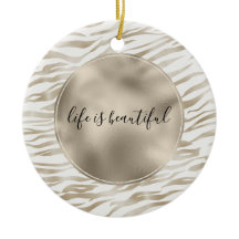 ゼンクリームホワイトココアブラウンゼブラプリント