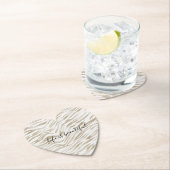 ゼンクリームホワイトココアブラウンゼブラプリント ペーパーコースター (インサイチュ)