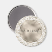 ゼンクリームホワイトココアブラウンゼブラプリント マグネット (正面/裏面)