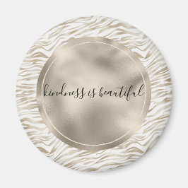 ゼンクリームホワイトココアブラウンゼブラプリント マグネット