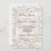 ゼンクリームホワイトココアブラウンゼブラプリント 招待状 (正面)