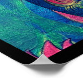 ゼングリーンブッダ顔レッドロータススピリチュアル ポスター (角)