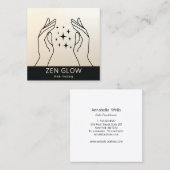 ゼングローエナジーヒーラー霊気プラクティショナウェルネス スクエア名刺 (正面/裏面)