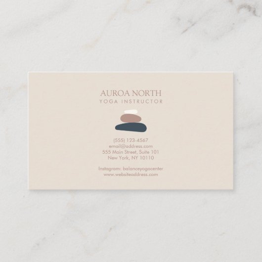 ゼンストーンズヨガインストラクター名前をカスタムする 名刺 (裏面)