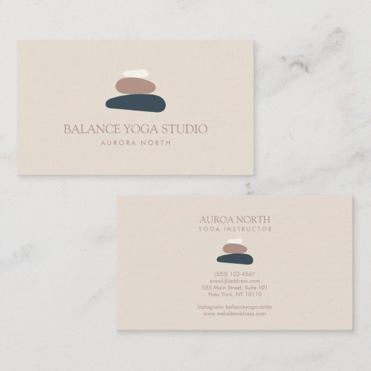 ゼンストーンズヨガインストラクター名前をカスタムする 名刺 (正面/裏面)