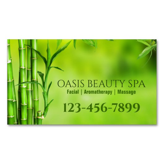 ゼンスパサロンアロマセラピーマッサージセラピスト マグネット名刺 (正面)