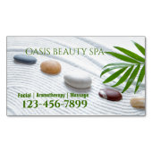 ゼンスパサロンアロマセラピーマッサージセラピスト マグネット名刺 (正面)