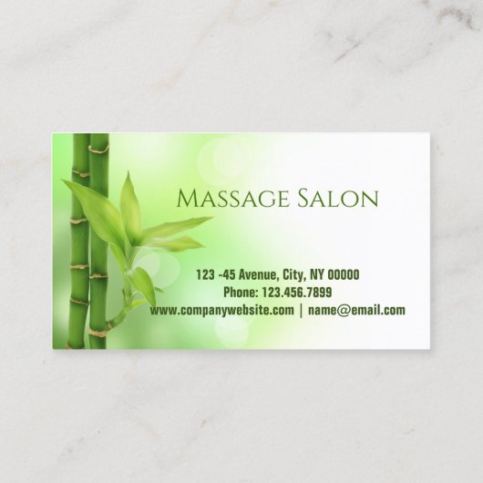 ゼンスパサロンアロマセラピーマッサージセラピスト 名刺 (裏面)